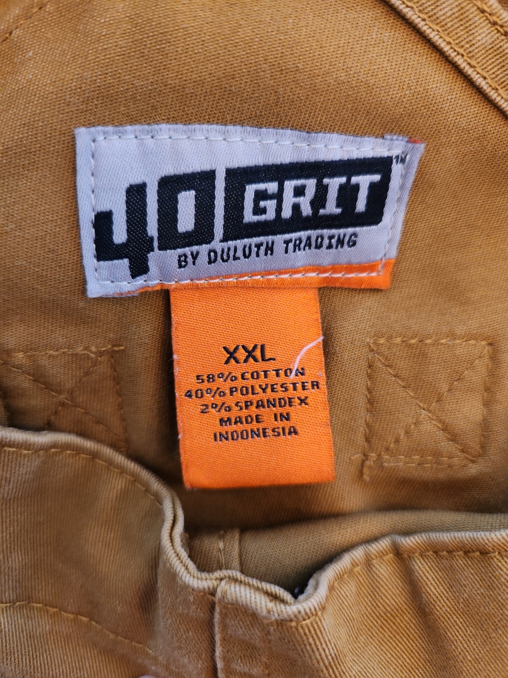 Duluth Trading Co Women's 40 GRIT Caramel Tan Cargo Overall Shorts - Picture 4 of 5